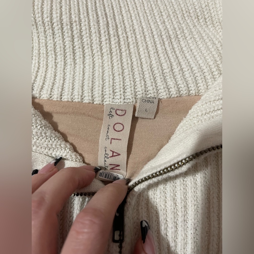 Dolan Sherpa Half Zip Pullover Neutral Colorblock Fleece Women’s Large - Picture 6 of 8